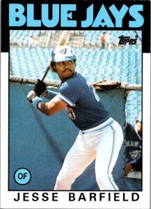 1986 Topps Baseball Card Jesse Barfield Toronto Blue Jays sk10750