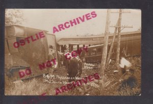 Laconia NEW HAMPSHIRE RPPC 1912 TRAIN WRECK Disaster B & M RR South Weirs NH