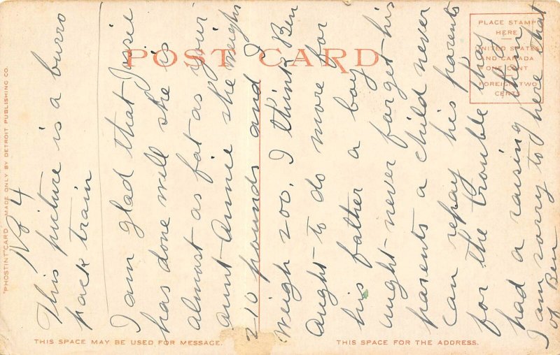 Burro Train Hauling Wood 1910c Phostint postcard 