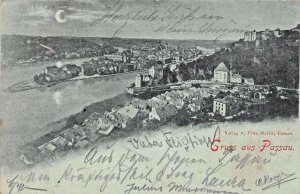 PASSAU BAVARIA GERMANY~TOTALANSICHT~1899 FRITZ MORITZ PHOTO POSTCARD