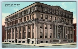 LINCOLN, Nebraska NE~Street Scene BANKERS LIFE INSURANCE BUILDING 1910s Postcard