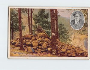 Postcard Helen Hunt's Grave, Cheyenne Mountain, South Cheyenne Canyon, Colorado