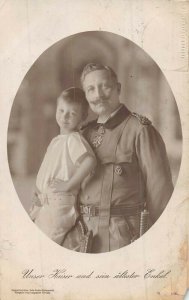 UNSER KAISER und sein ALTESTER ENKEL~1912 ROYALTY PHOTO HOFPHOTOGRAFEN POSTCARD