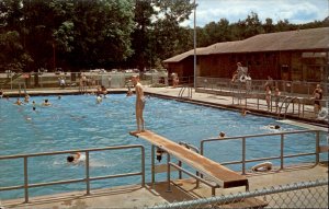 Castile New York Letchworth State Park Swimming Pool c1950-60s Vintage Postcard