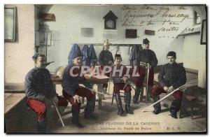 Old Postcard Army Pleasures of the Interieur barracks d & # 39un police station