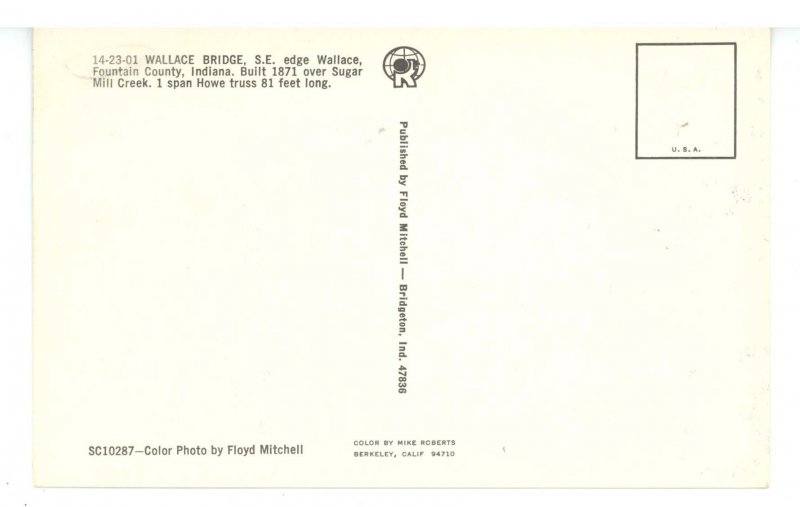 IN - Fountain County. Wallace Covered Bridge