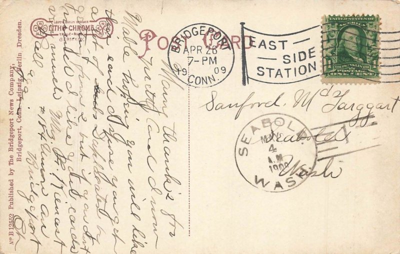 Vintage Post Office Bridgeport CT Early 1900s Divided Back Postcard