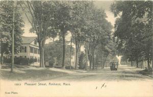 Amherst Massachusetts Pleasant Scott 1907 Postcard Rotograph 448 Trolley