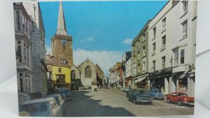 Vintage Postcard High Street Tenby South Wales Midland Bank 1970s