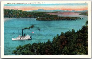 Lake Winnipesaukee White Mountains New Hampshire NH Boats Sailing Postcard