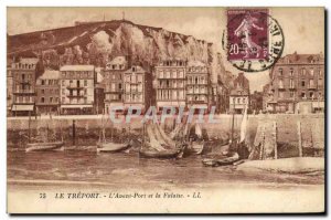 Old Postcard Le Treport The Avant Port and Cliff Yacht