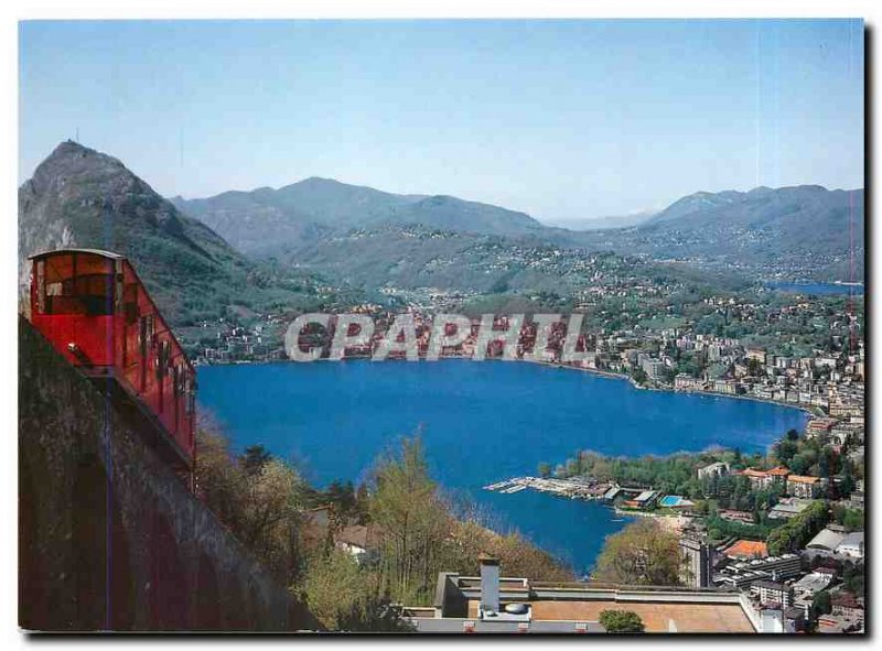 Postcard Modern funiculare Lugano Cassarate Monte Bre