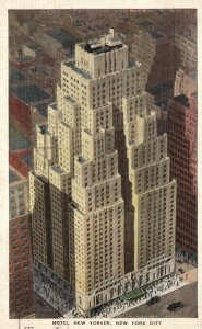 New York NY, 1937 Hotel New Yorker, Tunnel Connection to Penn., Vintage Postcard