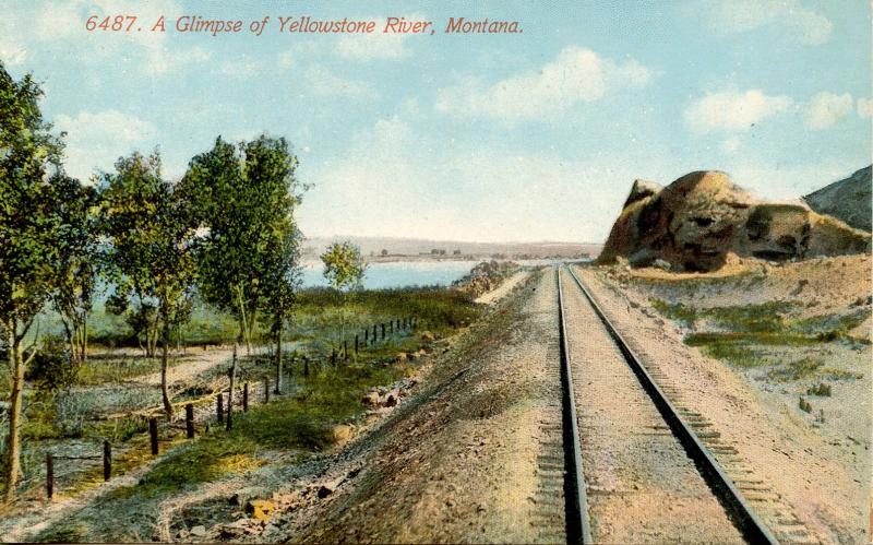 MT - Yellowstone River, Railroad Tracks