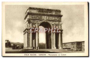 Old Postcard Nuova Italia Genova Caduti Monument