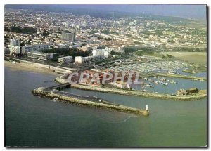 Modern Postcard Royan from the sky wearing the convention center the church a...