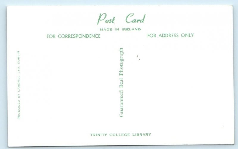 RPPC Trinity College Library interior DUBLIN Ireland Postcard