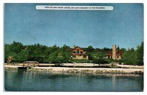 1950 Split Rock Lodge on Lake Harmony, PA Pocono Mountains Postcard