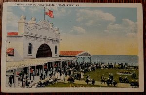 Vintage Postcard 1915-1930 Casino & Pagoda Walk, Ocean View, Norfolk, Virginia