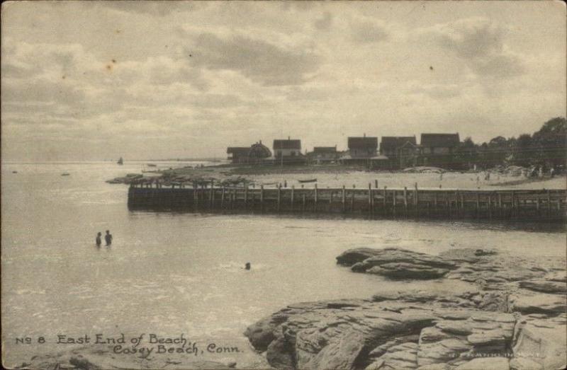 Cosey Beach CT East End of Beach c1915 Postcard