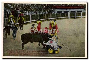 Old Postcard Bullfight Bullfight Caida del Picador