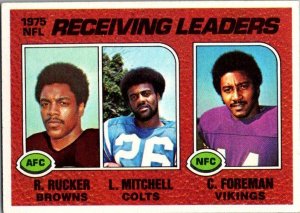 1976 Topps Football Card '75 NFL Receiving Leaders Ruckner Foreman sk4667