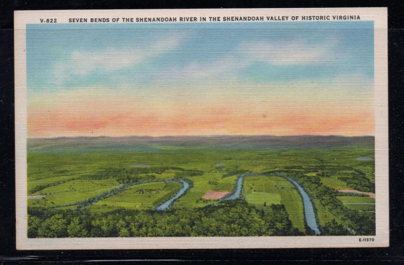 Virginia colour postcard 7 Bends of the Shenandoah River unused