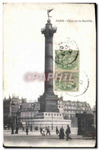 Old Postcard Paris Place De La Bastille