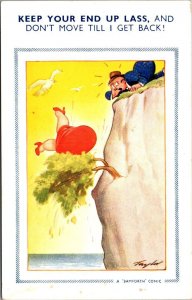 Bamforth Humour Women fFalling Keep Your End Up Lass