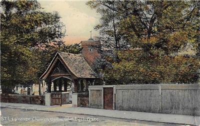 St. Laurence Church, Upton, Lynch Gate, Slough, England c1910s Vintage Postcard