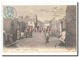 Algeria Oran Old Postcard A street of the negro village (animated children)