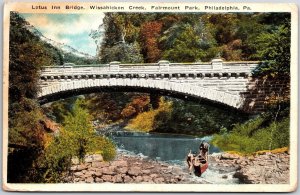 Lutos Inn Bridge Wissahickon Creek Fairmount Park Philadelphia PA Postcard