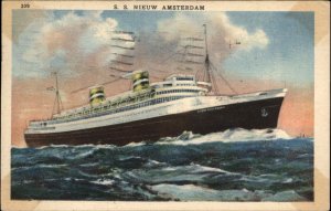 Steamship SS Nieuw Amsterdam Holland America Line Purser's Office Ship Cancel