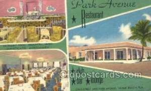 Miami Beach Florida USA Linen Park Avenue Restaurant 1953 light internal creases