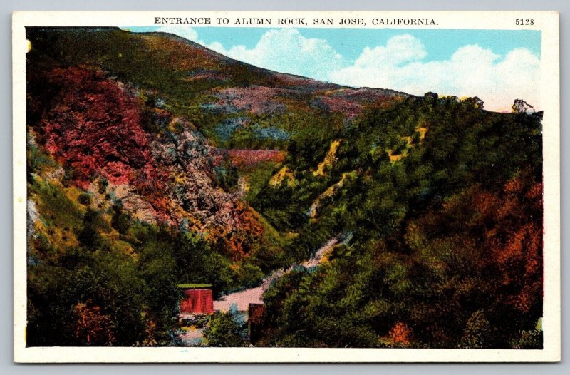 Postcard Entrance To Alumn Rock San Jose California CA White Border