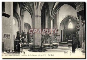 Old Postcard Fuenterrabia Interior de la Iglesia