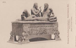 Estruscan Terra Cotta Sarcophagus Cervetri British Museum Antique Postcard