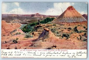 1907 In The Pyramid Park Rocks Formation Bad Lands North Dakota Antique Postcard