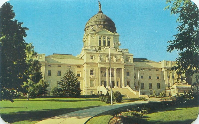 Helena Montana Capitol Building Vintage Chrome Postcard, Round Corners Unused