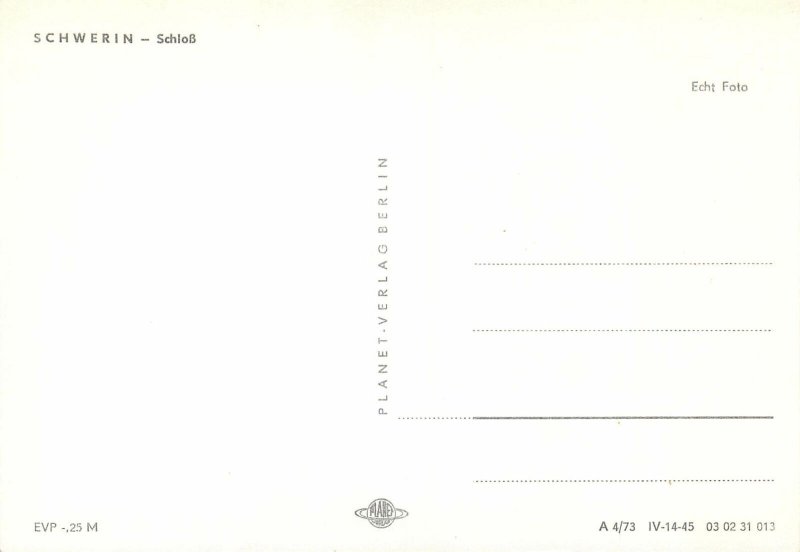 Postcard Europe Germany Schwerin Schloss facade castle