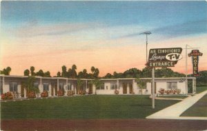 Linen Postcard; OK-Chobee Motel, Clewiston FL US Hwy 27 Unposted Hendry Co.