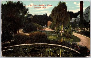 Dayton Ohio OH, 1912 Lily Pond Soldiers' Home Scenic Garden, Vintage Postcard