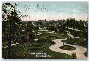 1907 Aerial View Antoine Campau Park Grand Rapids Michigan MI Vintage Postcard