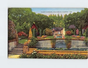 Postcard Cluett Gardens Palm Beach Florida USA