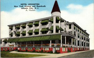 Vtg Hotel Lexington New York Ave & Boardwalk Atlantic City New Jersey Postcard