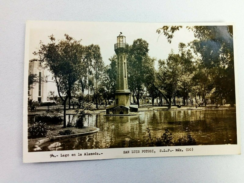 Vintage Postcard Lago en la Alameda San Luis Potosi S.L.P. Mexico 