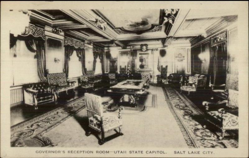 Salt Lake City UT Capitol Interior Information About Room on Back RPPC