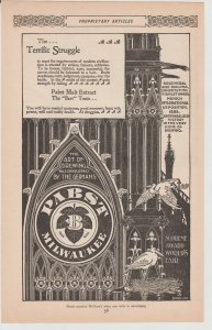 Pabst Milwaukee Brewing 1896 Print Ad, Gothic Architecture Style