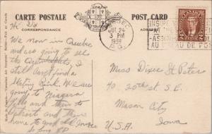 Wolfe Monument Quebec QC Sur Les Plaines D'Abraham c1939 Postcard D65