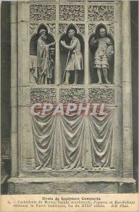 Old Postcard Sculpture Museum comparative 84 Reims cathedral of western fa�ade